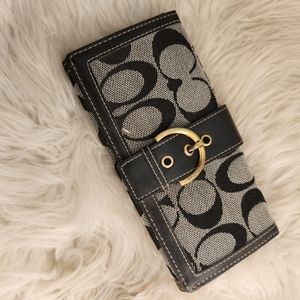 Black grey Coach Wallet